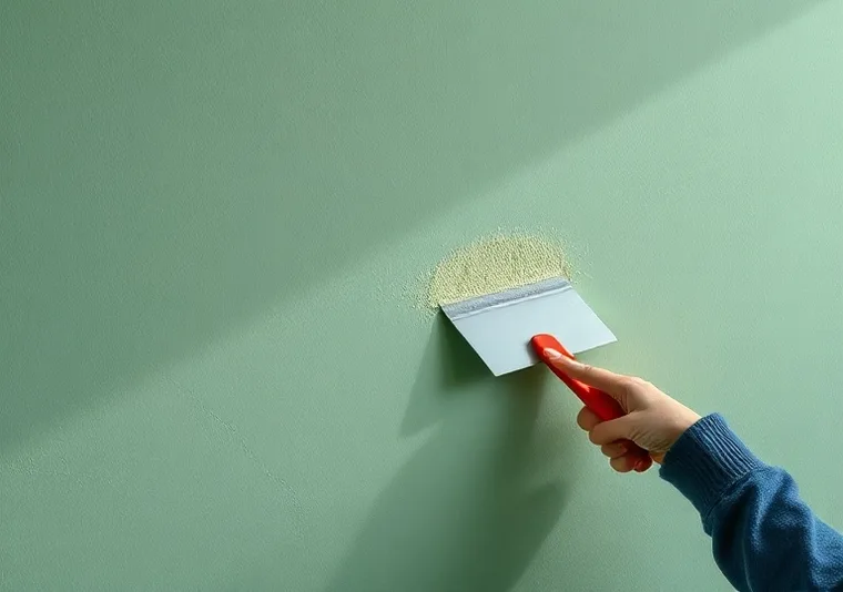 Application d'un enduit décoratif à la lisseuse sur un mur
